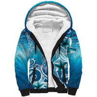 Polynesia World Ocean Day Sherpa Hoodie Ocean Style LT05 Unisex Blue - Polynesian Pride