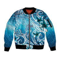 Polynesia World Ocean Day Sleeve Zip Bomber Jacket Ocean Style