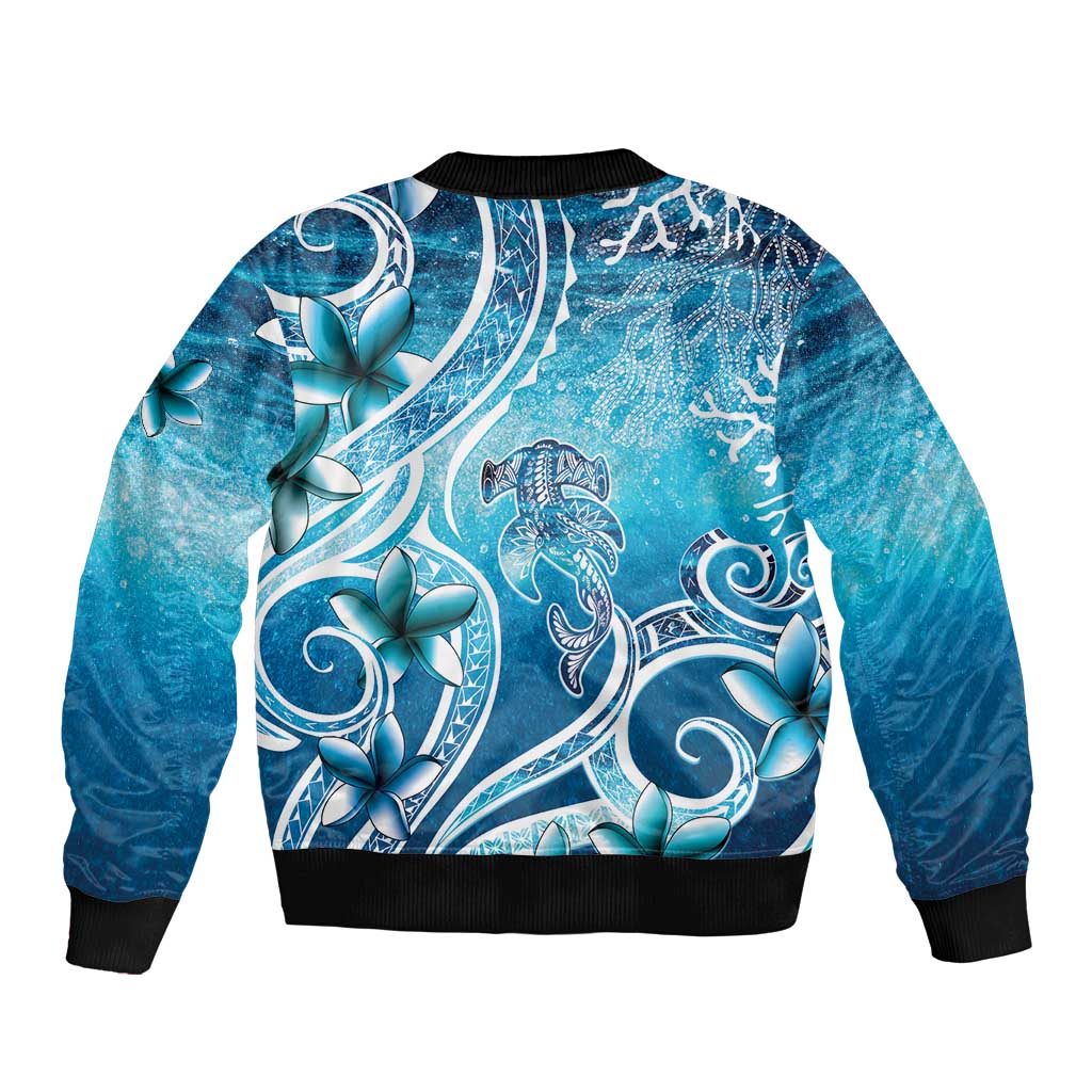 Polynesia World Ocean Day Sleeve Zip Bomber Jacket Ocean Style