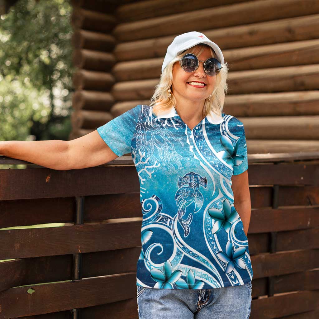 Polynesia World Ocean Day Women Polo Shirt Ocean Style