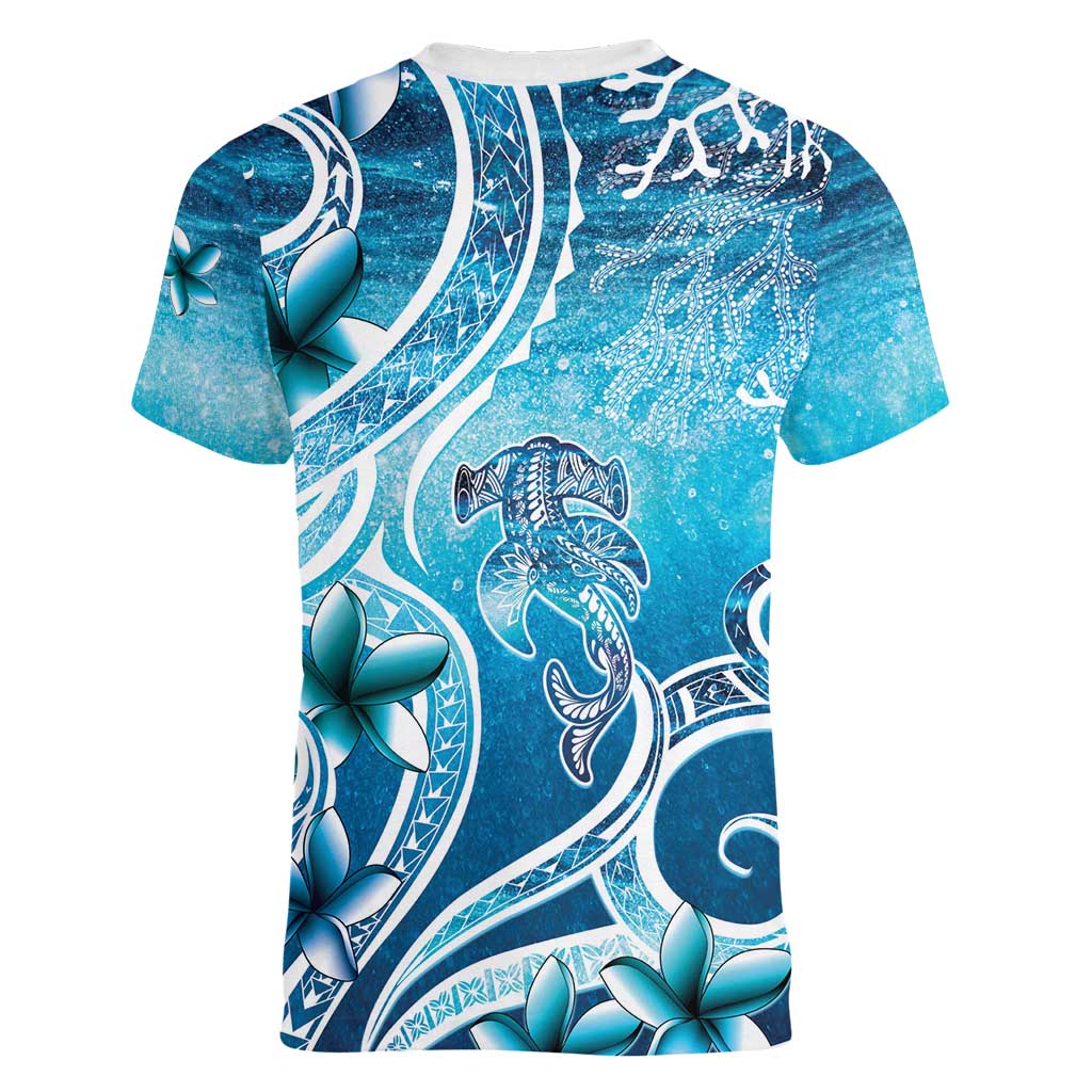 Polynesia World Ocean Day Women V-Neck T-Shirt Ocean Style