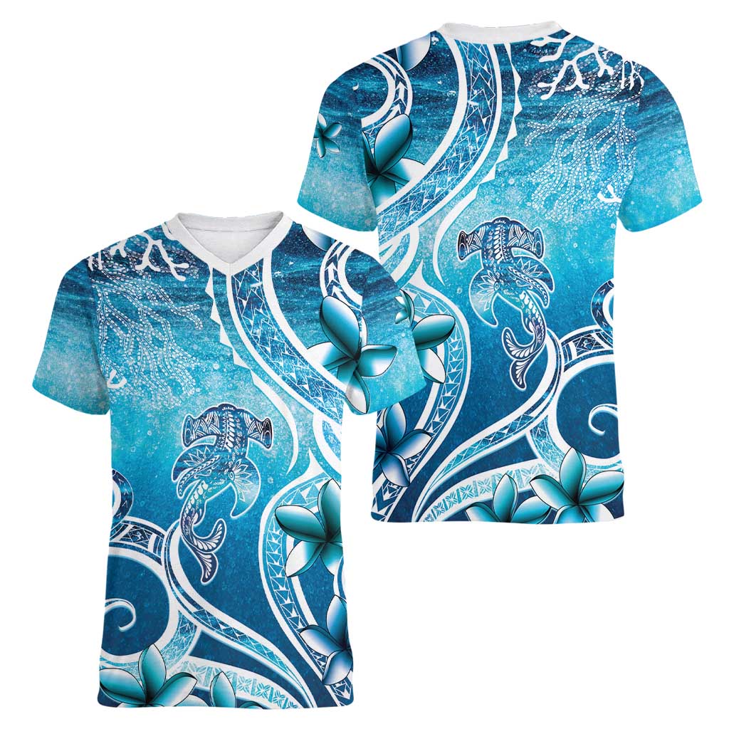 Polynesia World Ocean Day Women V-Neck T-Shirt Ocean Style