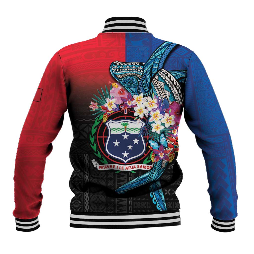 Samoa Baseball Jacket Humpback Whale Siapo Pattern LT05 - Polynesian Pride