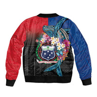 Samoa Bomber Jacket Humpback Whale Siapo Pattern