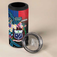 Samoa 4 in 1 Can Cooler Tumbler Humpback Whale Siapo Pattern LT05 - Polynesian Pride