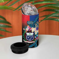 Samoa 4 in 1 Can Cooler Tumbler Humpback Whale Siapo Pattern LT05 - Polynesian Pride