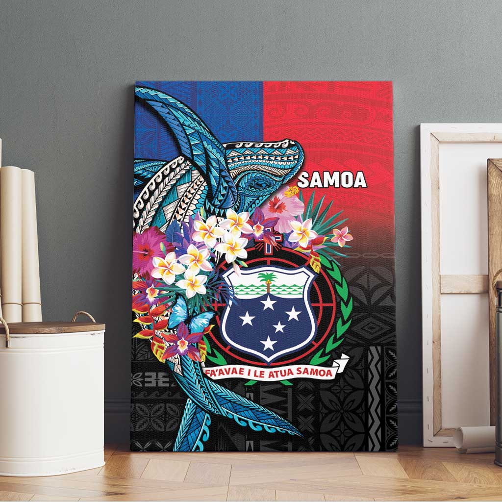 Samoa Canvas Wall Art Humpback Whale Siapo Pattern LT05 - Polynesian Pride