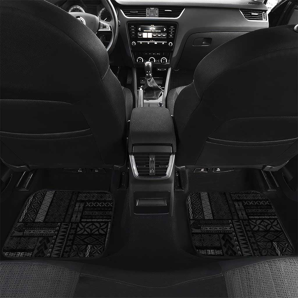 Samoa Car Mats Humpback Whale Siapo Pattern LT05 Set 2pcs - Back Blue - Polynesian Pride