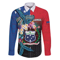 Samoa Family Matching Tank Maxi Dress and Hawaiian Shirt Humpback Whale Siapo Pattern