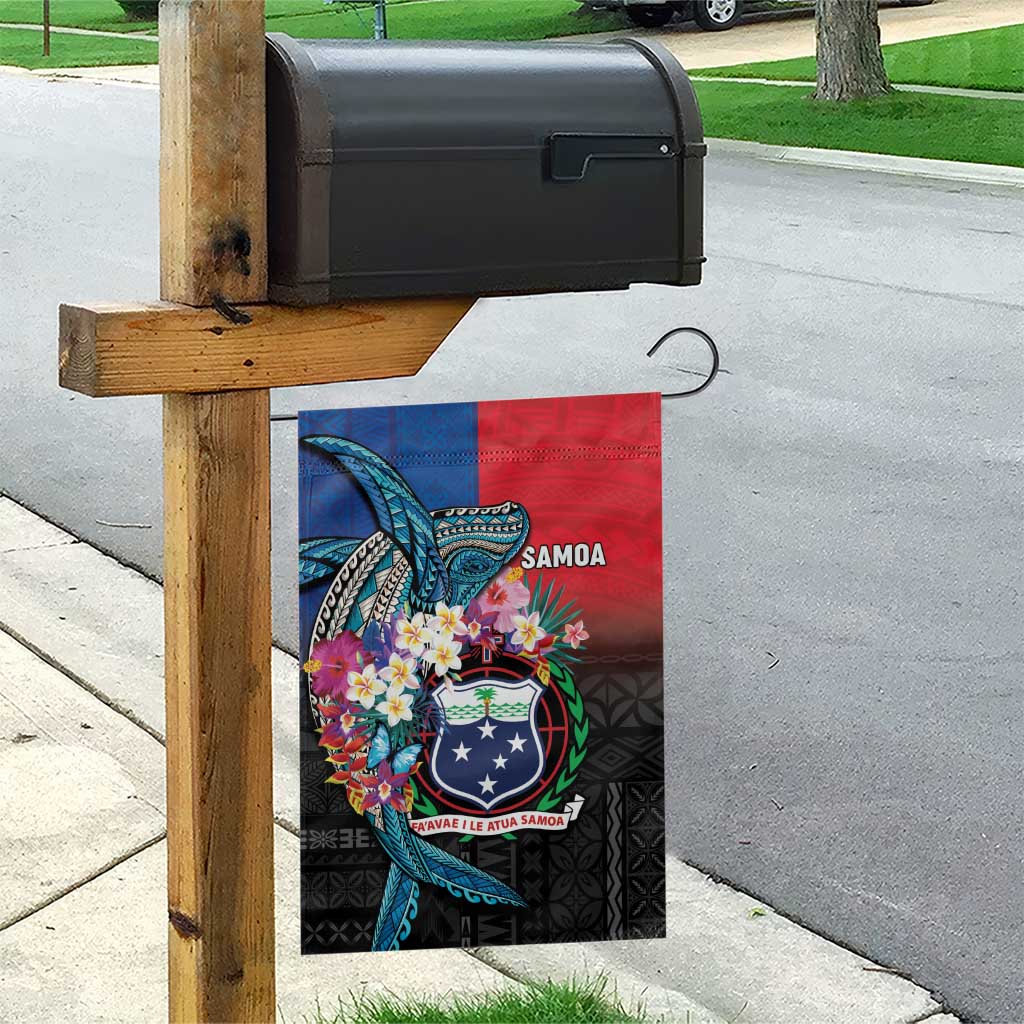 Samoa Garden Flag Humpback Whale Siapo Pattern