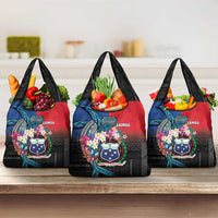 Samoa Grocery Bag Humpback Whale Siapo Pattern LT05 3-pack One Size Blue - Polynesian Pride