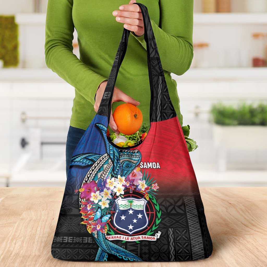 Samoa Grocery Bag Humpback Whale Siapo Pattern LT05 - Polynesian Pride