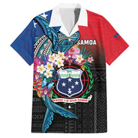 Samoa Hawaiian Shirt Humpback Whale Siapo Pattern LT05 Blue - Polynesian Pride