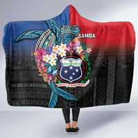 Samoa Hooded Blanket Humpback Whale Siapo Pattern LT05 One Size Blue - Polynesian Pride