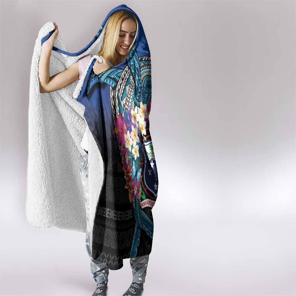 Samoa Hooded Blanket Humpback Whale Siapo Pattern LT05 - Polynesian Pride