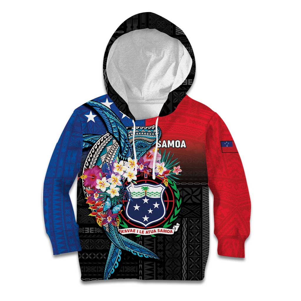 Samoa Kid Hoodie Humpback Whale Siapo Pattern