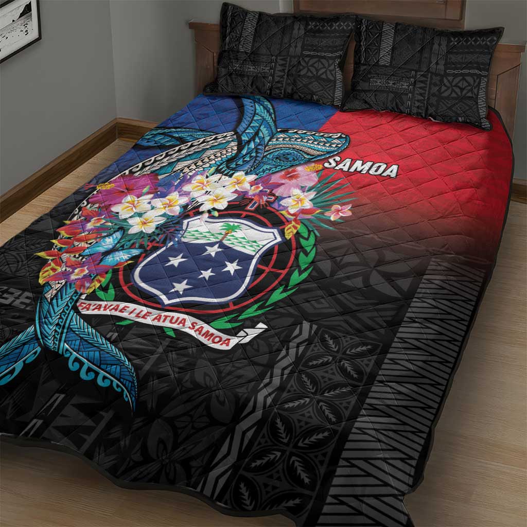 Samoa Quilt Bed Set Humpback Whale Siapo Pattern LT05 - Polynesian Pride