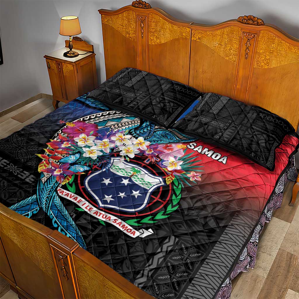 Samoa Quilt Bed Set Humpback Whale Siapo Pattern LT05 - Polynesian Pride