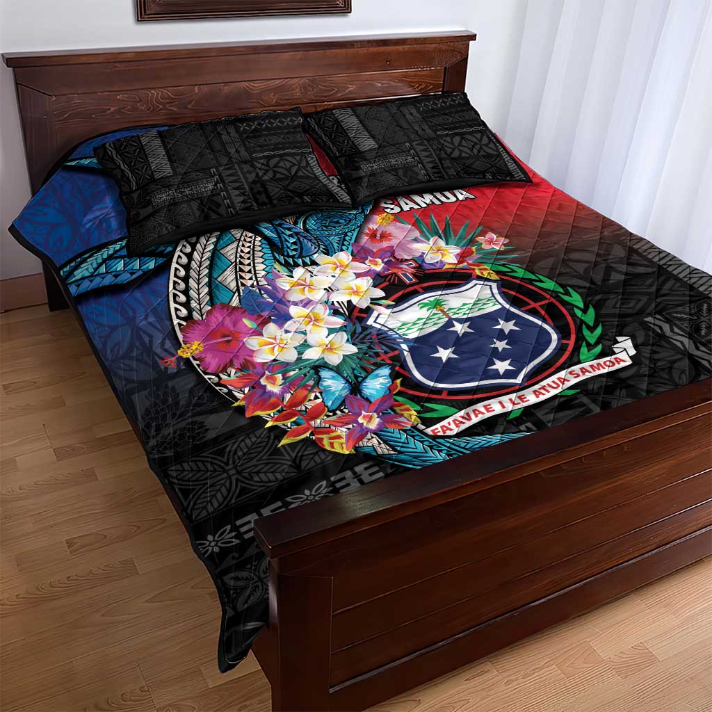 Samoa Quilt Bed Set Humpback Whale Siapo Pattern LT05 - Polynesian Pride