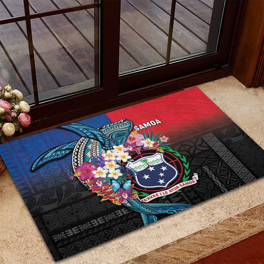 Samoa Rubber Doormat Humpback Whale Siapo Pattern LT05 - Polynesian Pride