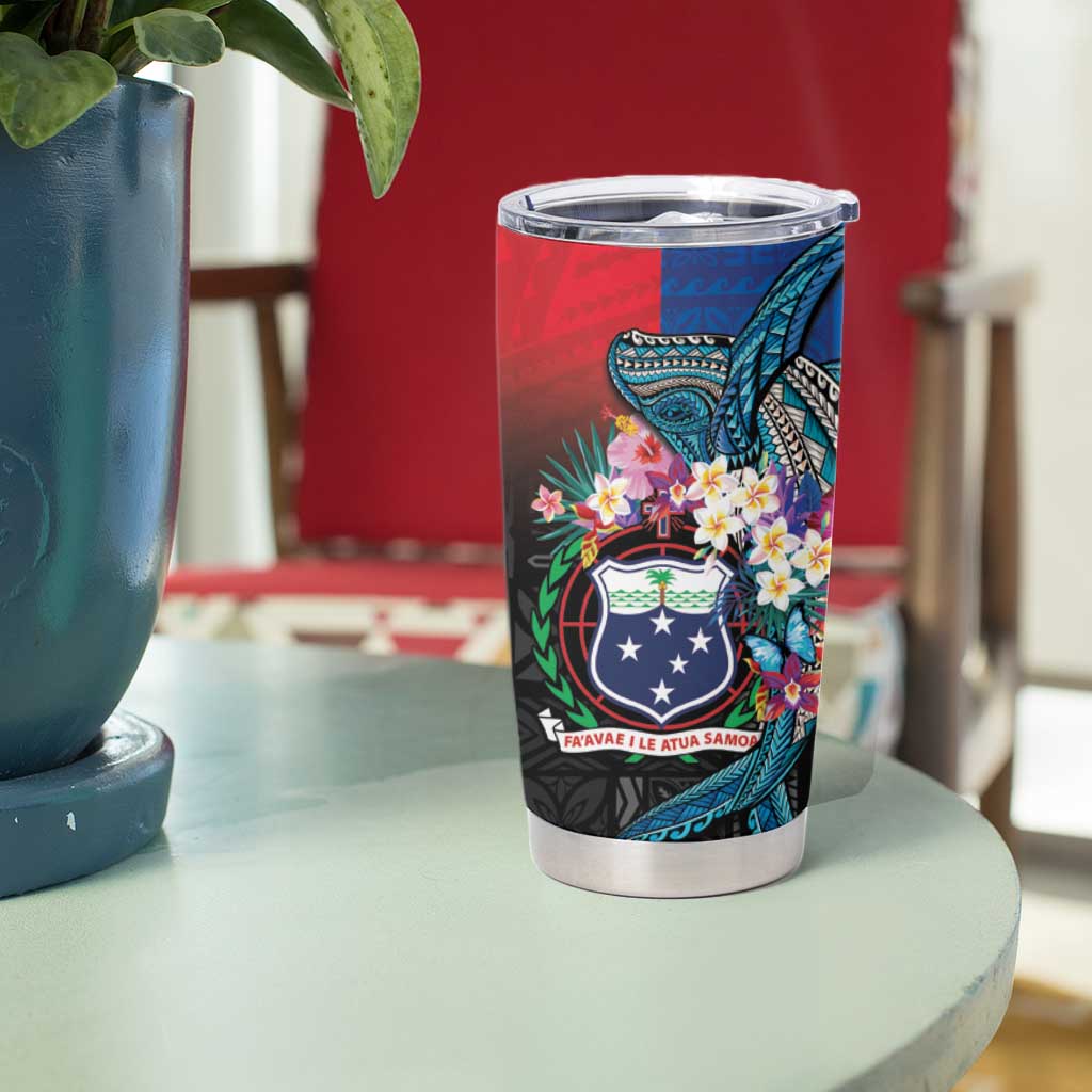 Samoa Tumbler Cup Humpback Whale Siapo Pattern