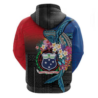 Samoa Zip Hoodie Humpback Whale Siapo Pattern LT05 - Polynesian Pride