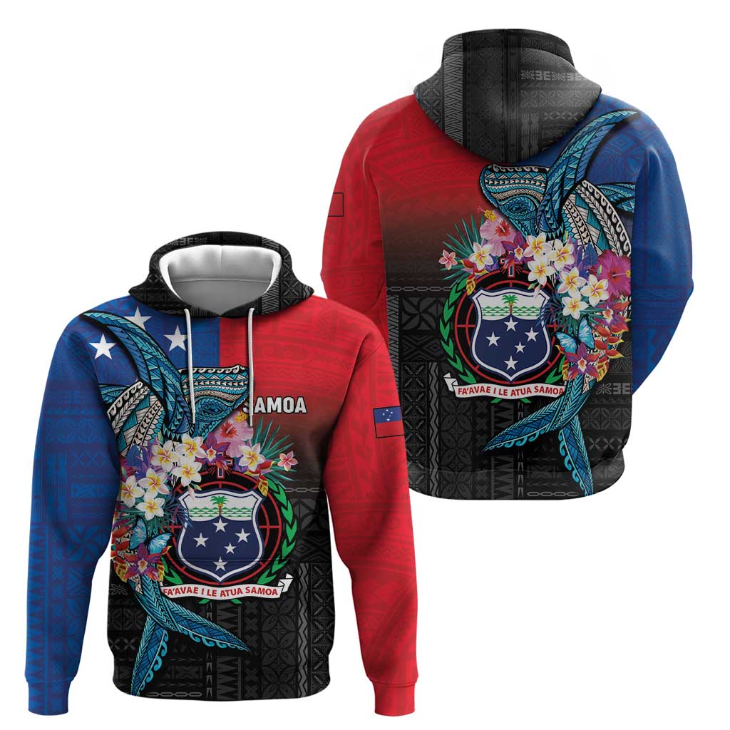 Samoa Zip Hoodie Humpback Whale Siapo Pattern LT05 - Polynesian Pride