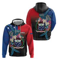 Samoa Zip Hoodie Humpback Whale Siapo Pattern LT05 - Polynesian Pride