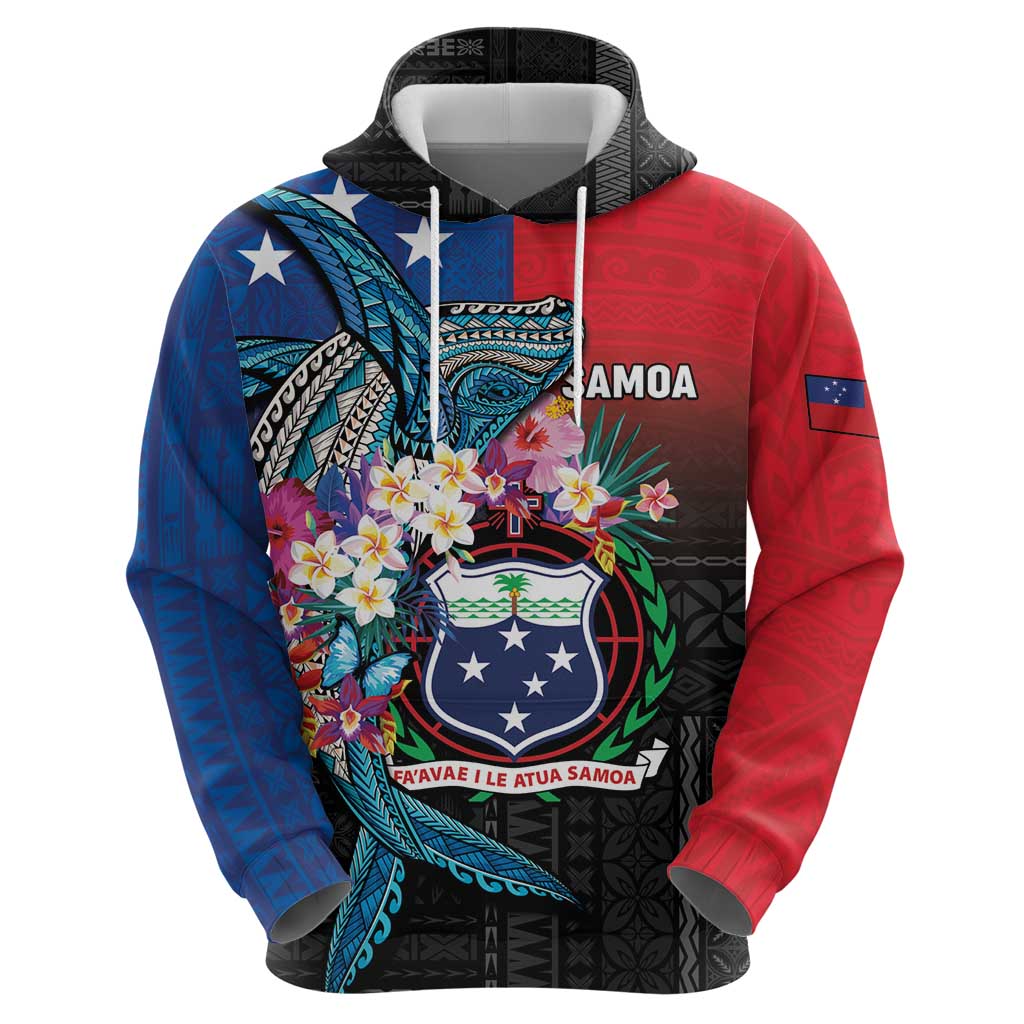Samoa Zip Hoodie Humpback Whale Siapo Pattern LT05 - Polynesian Pride