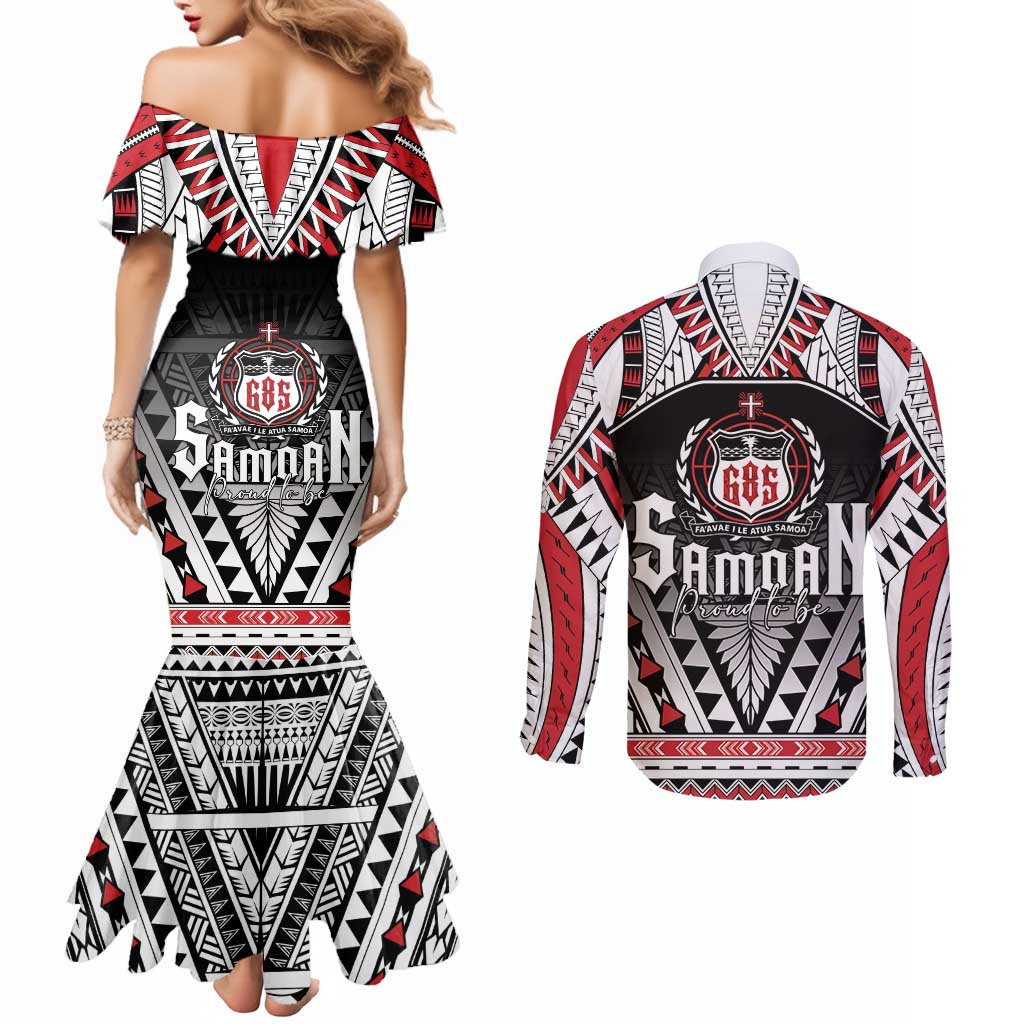 Samoa Independence Day Couples Matching Mermaid Dress and Long Sleeve Button Shirt Proud To Be Samoan LT05 - Polynesian Pride