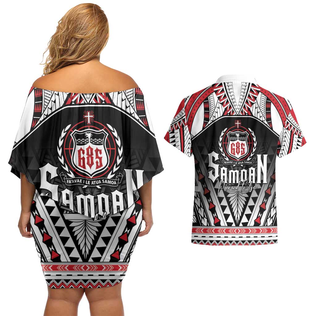 Samoa Independence Day Couples Matching Off Shoulder Short Dress and Hawaiian Shirt Proud To Be Samoan LT05 - Polynesian Pride