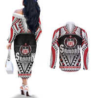 Samoa Independence Day Couples Matching Off The Shoulder Long Sleeve Dress and Long Sleeve Button Shirt Proud To Be Samoan LT05 - Polynesian Pride