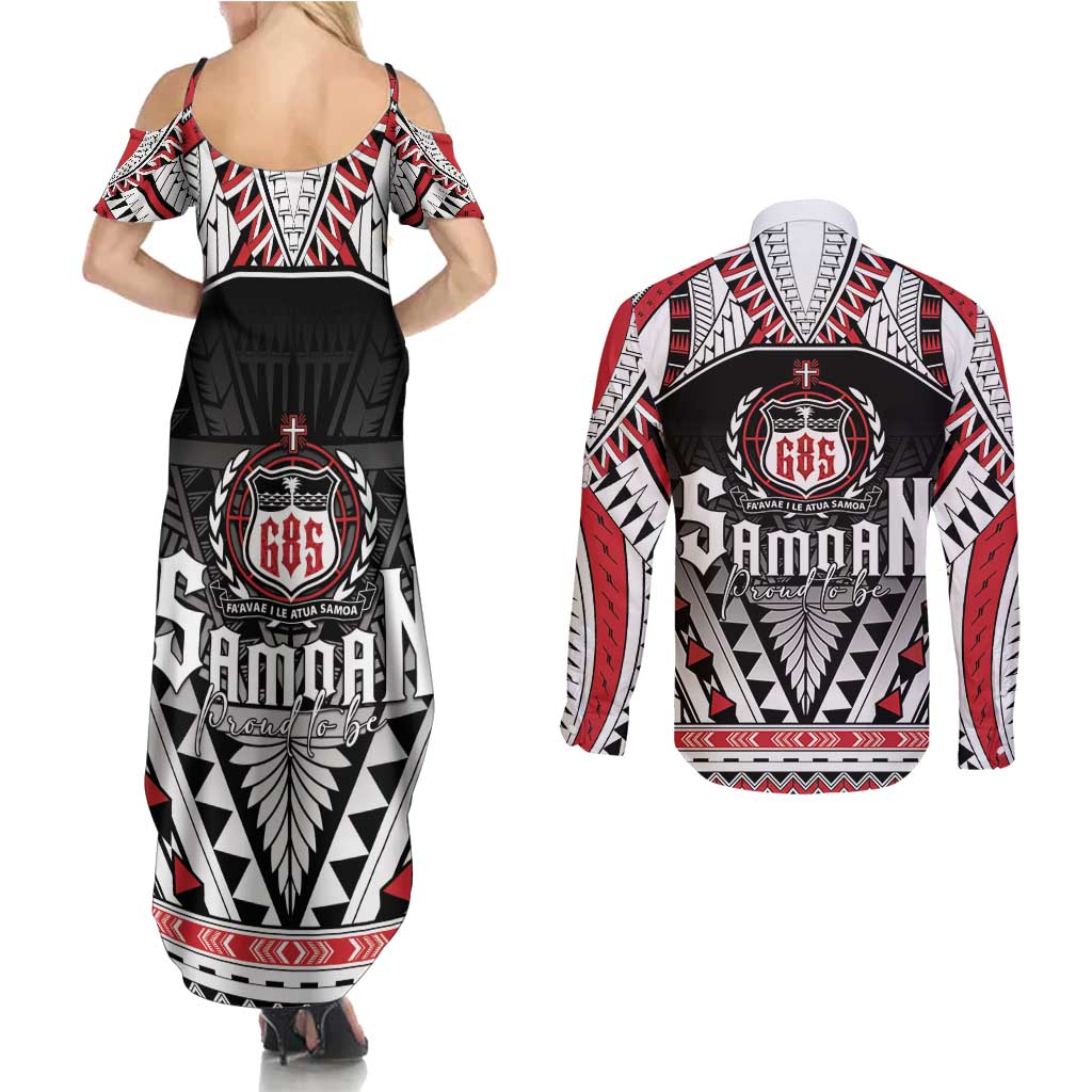 Samoa Independence Day Couples Matching Summer Maxi Dress and Long Sleeve Button Shirt Proud To Be Samoan LT05 - Polynesian Pride