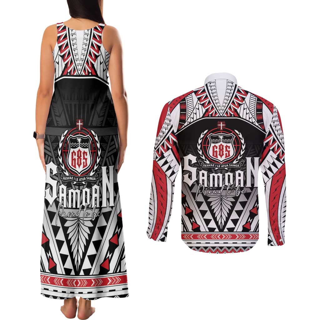 Samoa Independence Day Couples Matching Tank Maxi Dress and Long Sleeve Button Shirt Proud To Be Samoan LT05 - Polynesian Pride