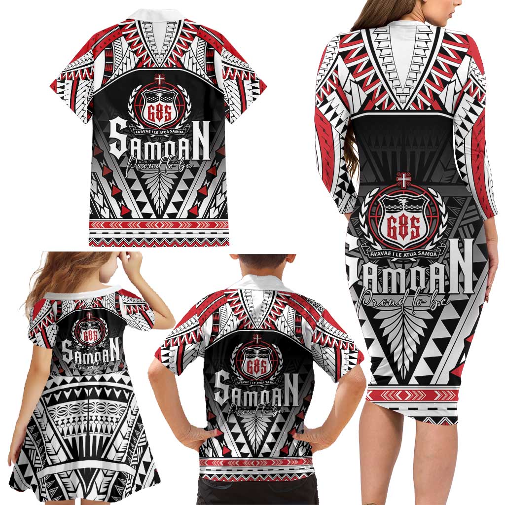 Samoa Independence Day Family Matching Long Sleeve Bodycon Dress and Hawaiian Shirt Proud To Be Samoan