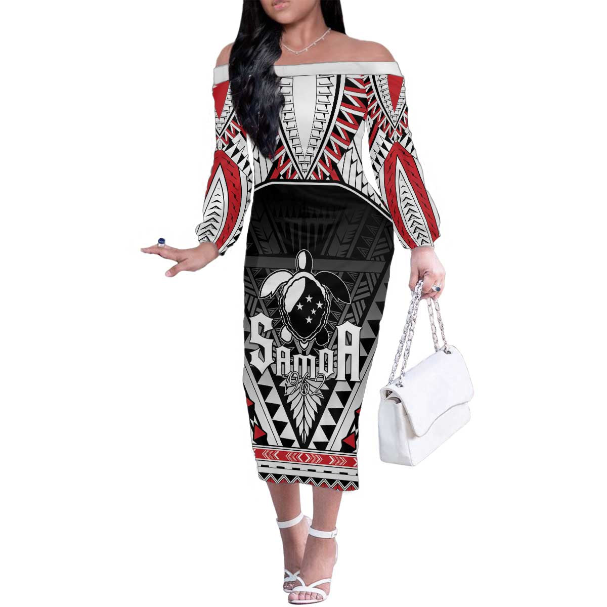 Samoa Independence Day Family Matching Off The Shoulder Long Sleeve Dress and Hawaiian Shirt Proud To Be Samoan