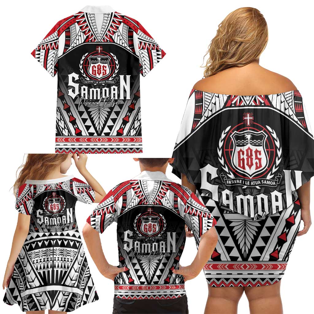 Samoa Independence Day Family Matching Off Shoulder Short Dress and Hawaiian Shirt Proud To Be Samoan