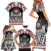 Samoa Independence Day Family Matching Short Sleeve Bodycon Dress and Hawaiian Shirt Proud To Be Samoan
