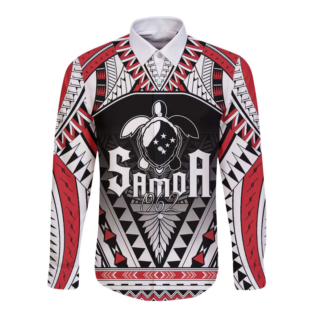 Samoa Independence Day Long Sleeve Button Shirt Proud To Be Samoan LT05 Unisex Black - Polynesian Pride