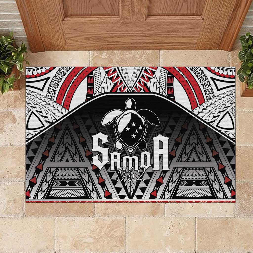 Samoa Independence Day Rubber Doormat Proud To Be Samoan LT05 Black - Polynesian Pride