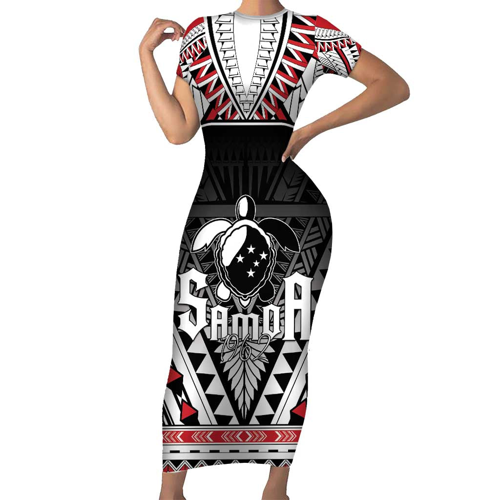 Samoa Independence Day Short Sleeve Bodycon Dress Proud To Be Samoan