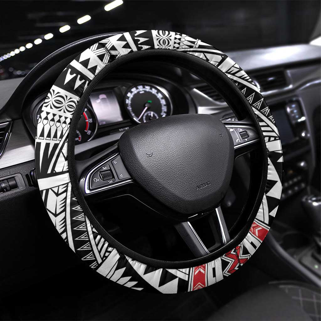 Samoa Independence Day Steering Wheel Cover Proud To Be Samoan LT05 Universal Fit Black - Polynesian Pride