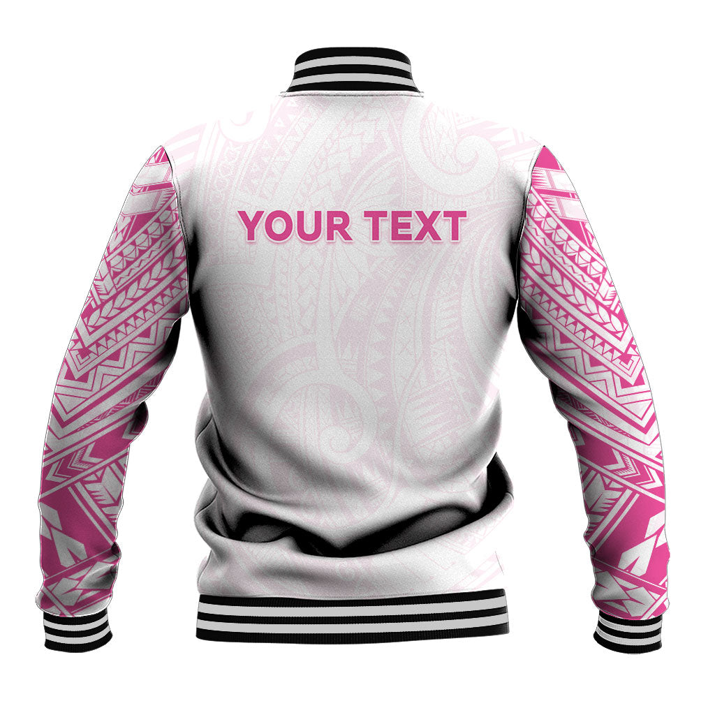 Personalised New Zealand Aotearoa Baseball Jacket Nurse Tribal Pink Version LT05 - Polynesian Pride