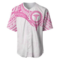 Personalised New Zealand Aotearoa Baseball Jersey Nurse Tribal Pink Version LT05 Pink - Polynesian Pride