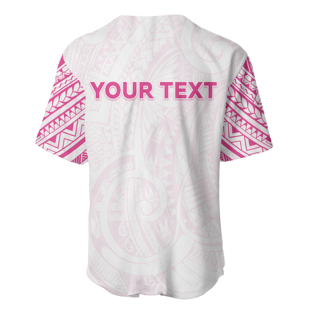 Personalised New Zealand Aotearoa Baseball Jersey Nurse Tribal Pink Version LT05 - Polynesian Pride