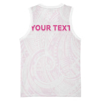 Personalised New Zealand Aotearoa Basketball Jersey Nurse Tribal Pink Version LT05 - Polynesian Pride