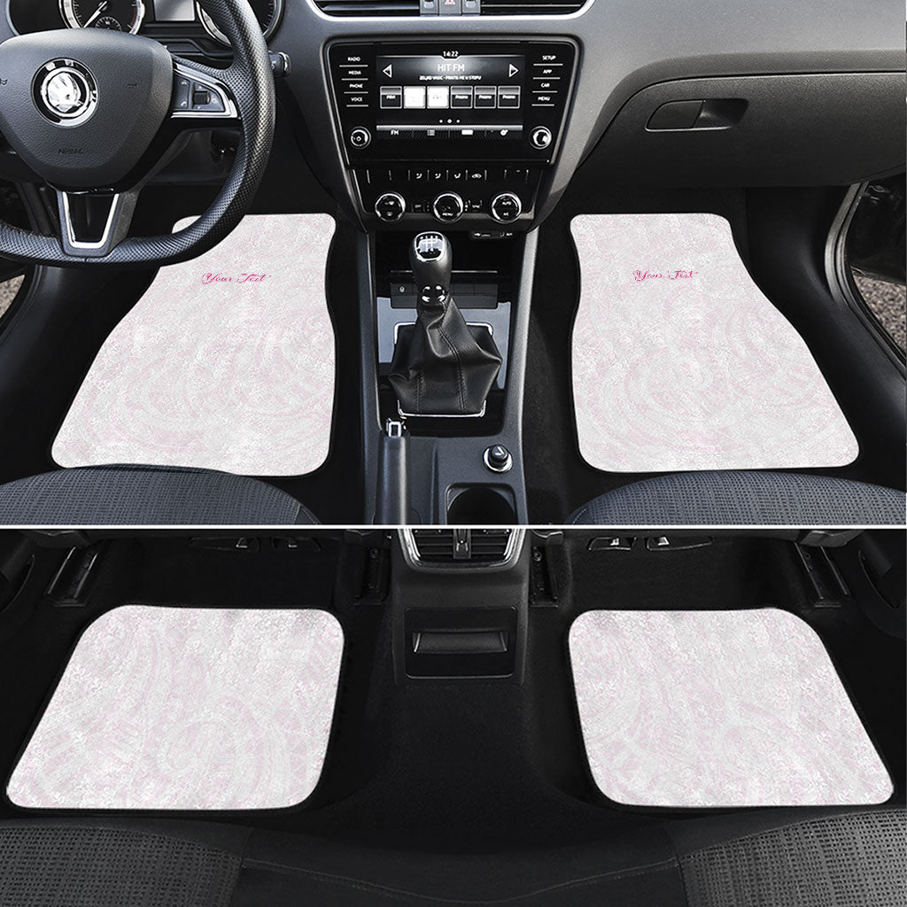 Personalised New Zealand Aotearoa Car Mats Nurse Tribal Pink Version LT05 Set 4pcs Pink - Polynesian Pride