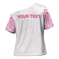 Personalised New Zealand Aotearoa Cross Shoulder Shirt Nurse Tribal Pink Version