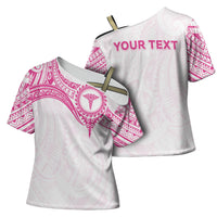Personalised New Zealand Aotearoa Cross Shoulder Shirt Nurse Tribal Pink Version