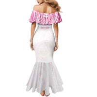 Personalised New Zealand Aotearoa Family Matching Mermaid Dress and Hawaiian Shirt Nurse Tribal Pink Version